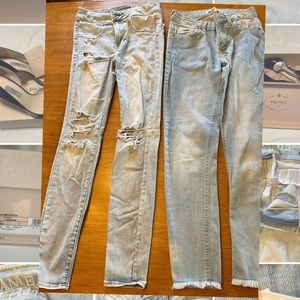 Jeans- forever 21 size 25, American Eagle size 2, Bullhead size 1 R (longer)